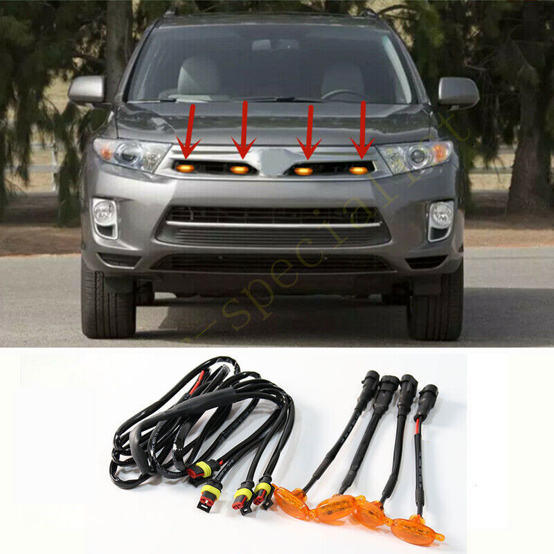 Fit for Toyota Highlander Hybrid 11-13 Front Grille LED Light Style Grill Q