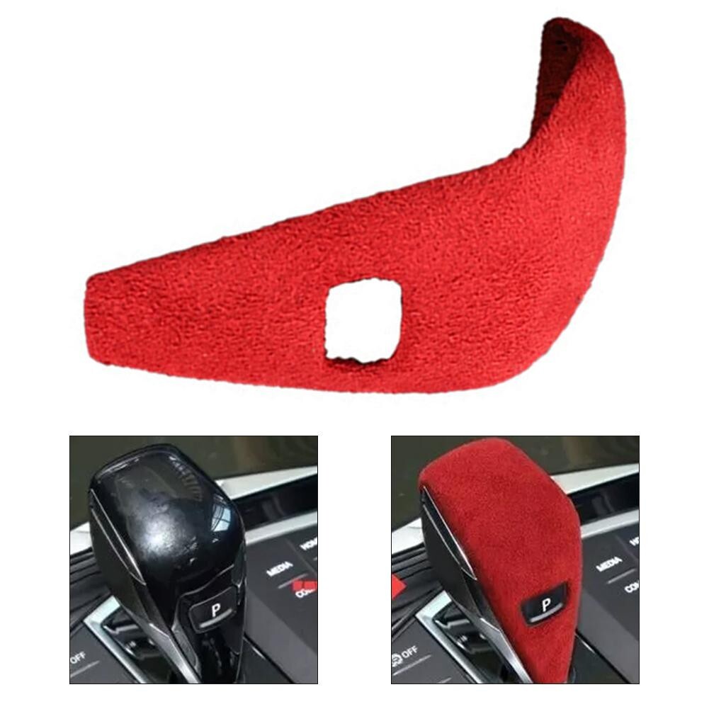 Red Suede Leather Gear Shift Knob Handle Trim Cover for bww 20-23 F44 F40 M235i v