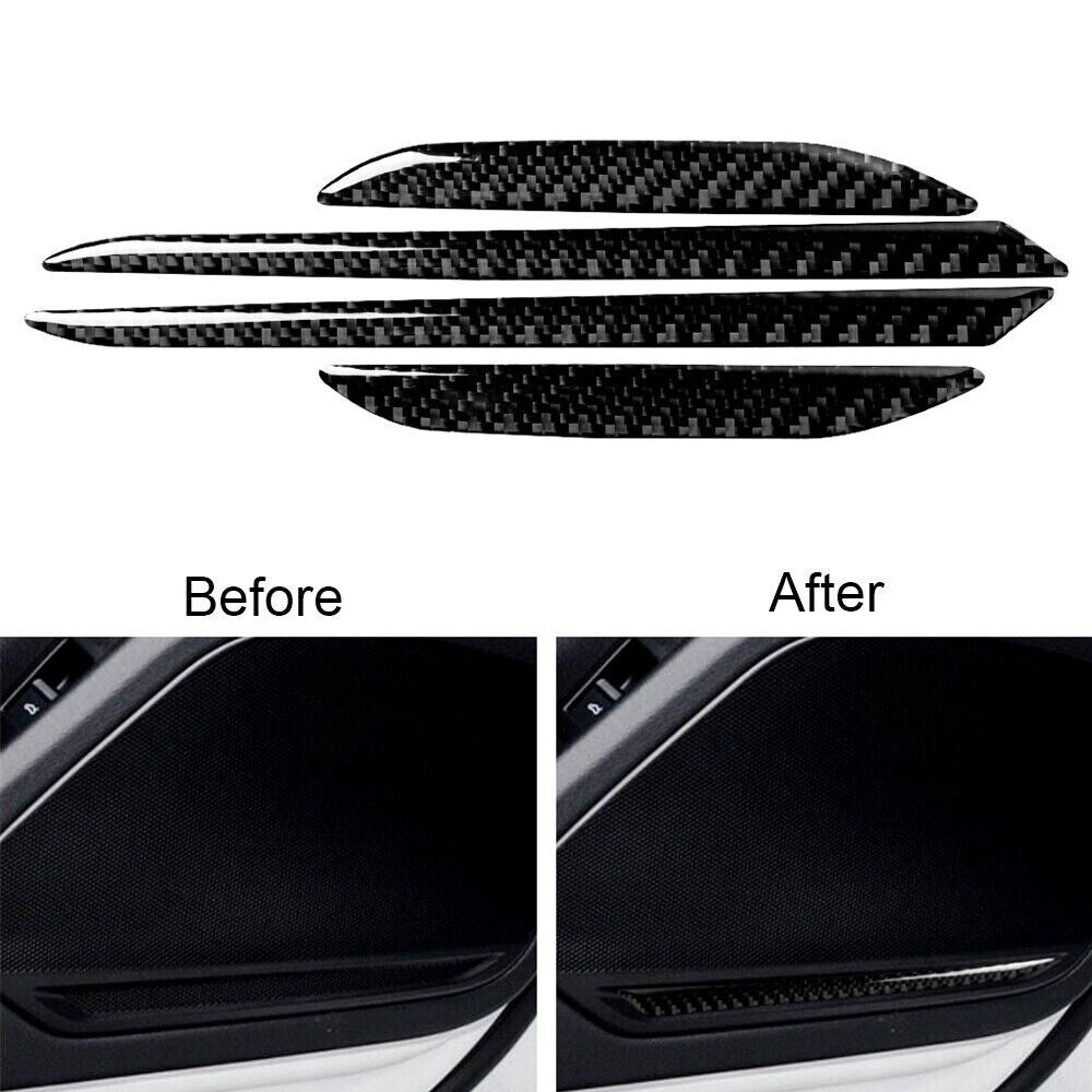 for Audi A4 2017-19 Carbon Fiber Door Loudspeaker Cover Trim Stickers Decal New n