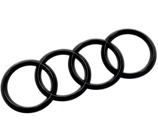 Fits for Audi rear badge ring boot Trunk badge sticker gloss black 216mm x 76mm