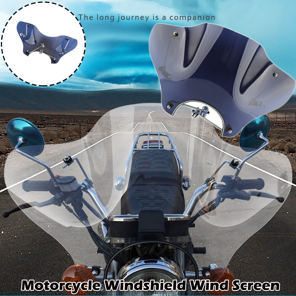 7/8'' 1'' Motorcycle Windscreen Smoke Windshield for Harley for Suzuki KiT Universal