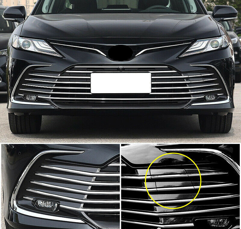 for Toyota for Camry LE XLE 2021-23 Chrome Front Bumper Mesh Grille Grill Strip Trim