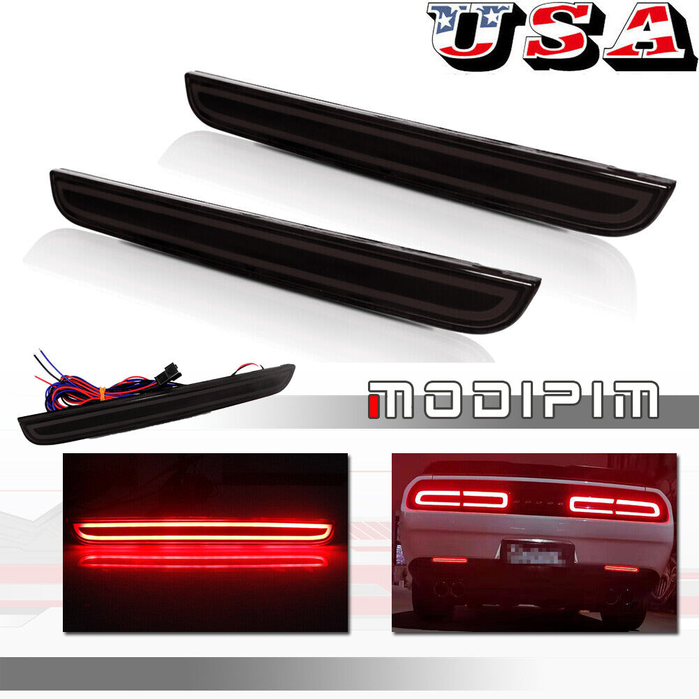 LED Brake Rear Bumper Reflector Light Tail Driving For 2015-19 for Dodge for Challenger - v