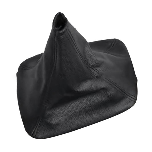 Black leather gear shift boots with upgraded scratch protection for the interior of the vehicle.