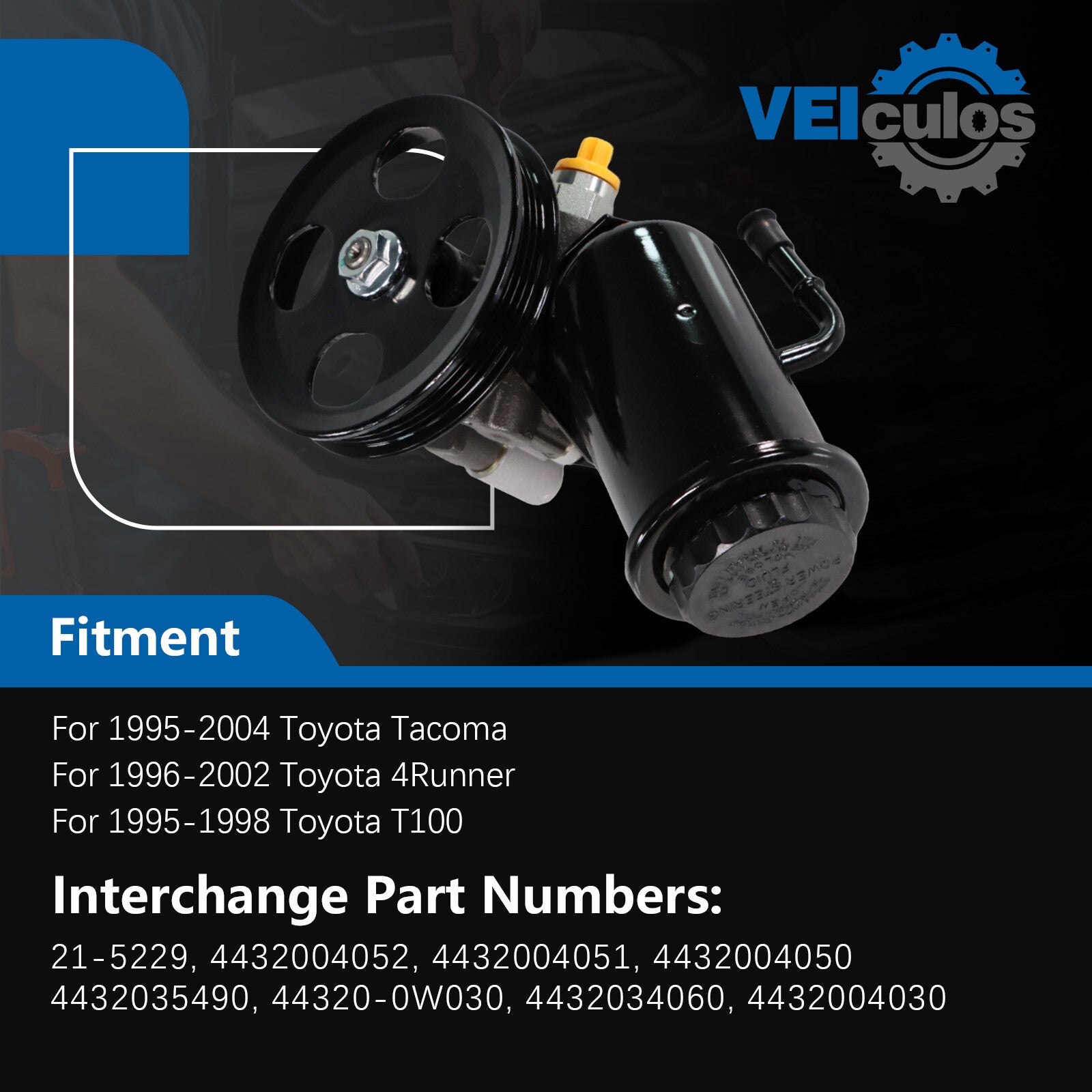 Power Steering Pump W/ Pulley for Toyota Tacoma 4Runner T100 3.4L V6 21-5229