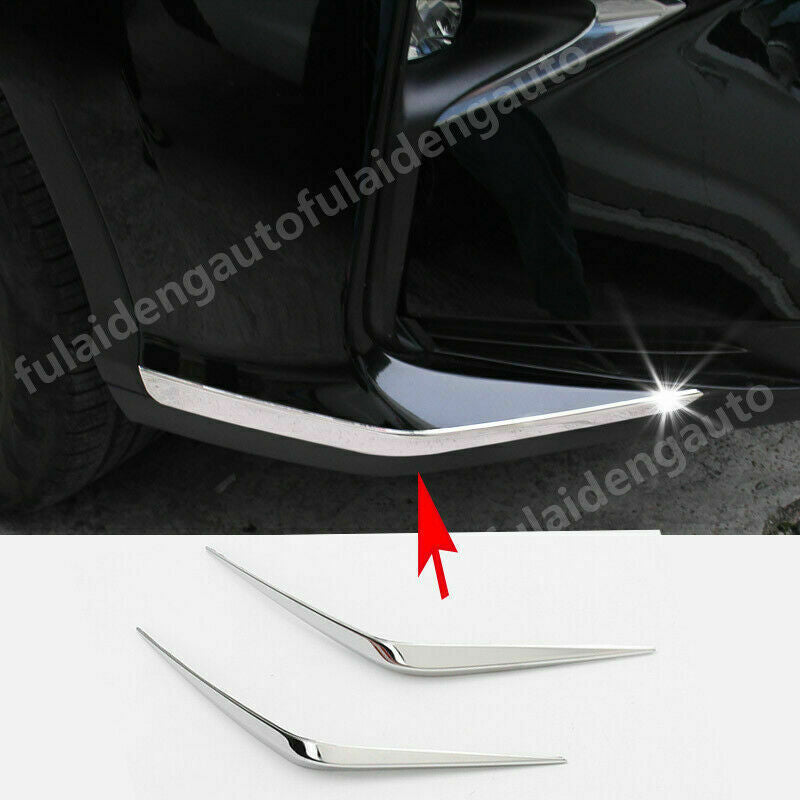 for Lexus RX350 RX450H 2016-2019 Chrome Front Bumper Lip Corner Guard Strip Trim