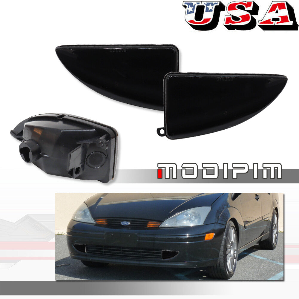 Smoked front bumper side fog light covers (pair) 00-04 Focus - v