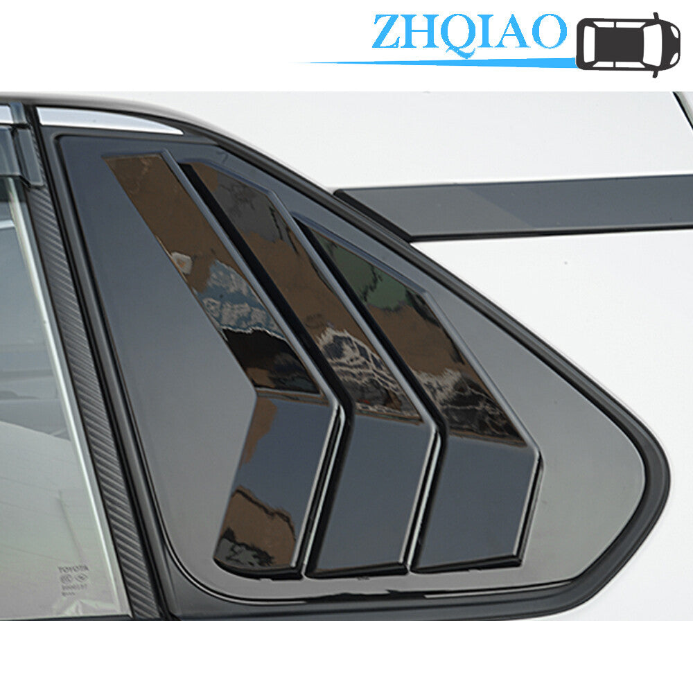 2Pcs Gloss Black Side Vent Window Scoop Louver Trim Fits for Toyota RAV4 2019 2020