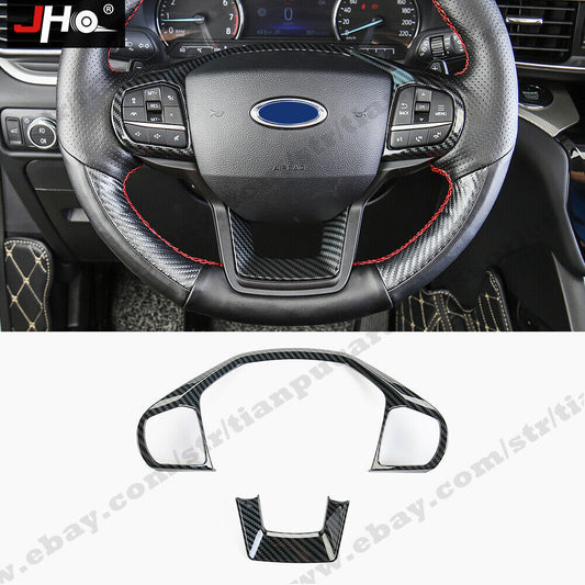 Steering Wheel Switch Button Cover Trim Carbon Fiber for Ford Explorer 2020-2022