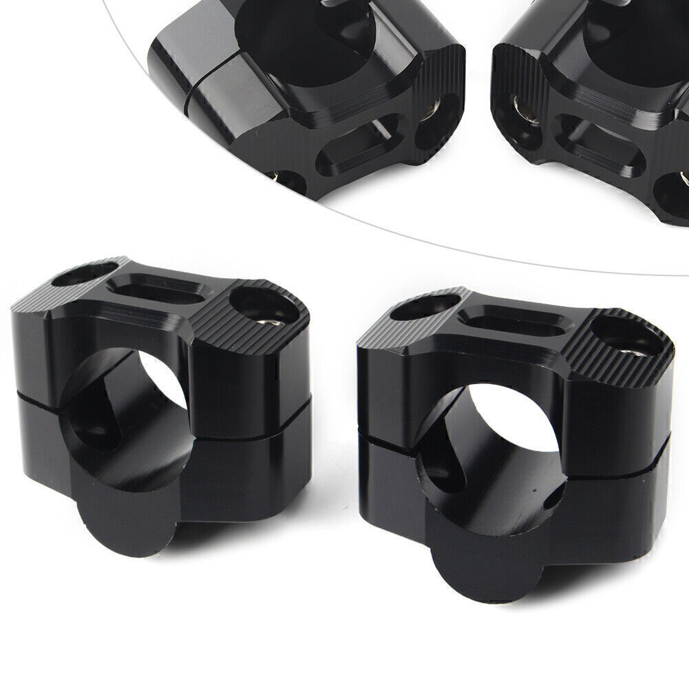 Black Handlebar Clamps Mount Bar Risers Adapter 7/8''-1 1/8'' for Dirt Bike ATV Q