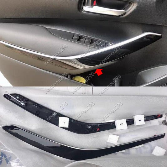 for Corolla 2020-2021 Replace Black/ Silver Front Door Armrest Cover 2pcs n