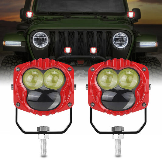 2X 3Inch LED Work Light Cube Pods High/Low Beam OffRoad Light Truck Driving FOG