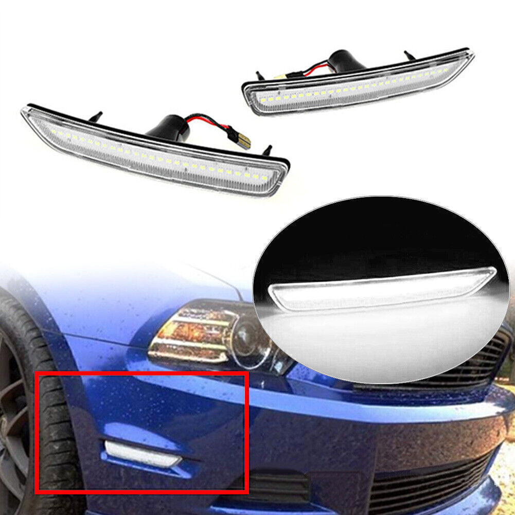 For 2010-2014 2013 2012 2011 for Ford for Mustang 2x Car LED Front Side Marker Lights