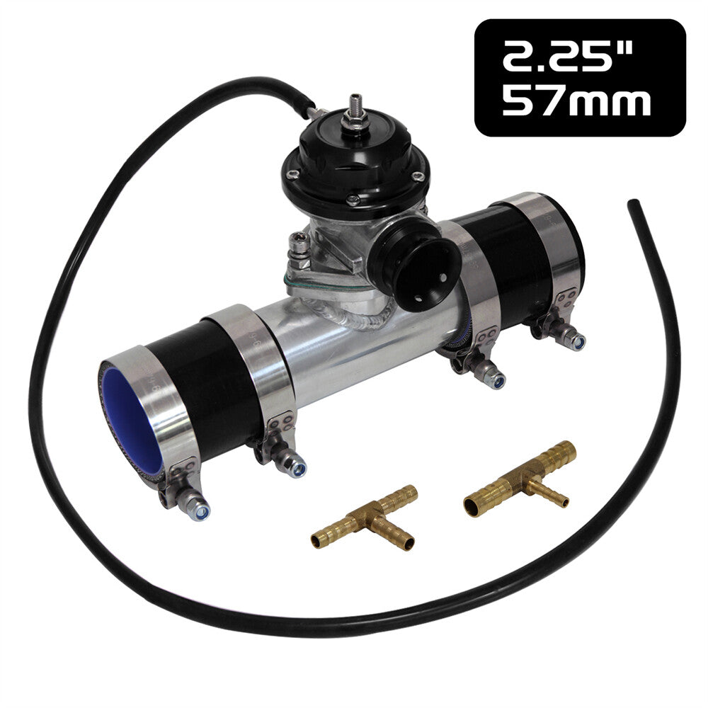 30 PSI Adjustable Turbo Blow Off Valve +Type RS 2.25 Flange Pipe Adapter Kit BK