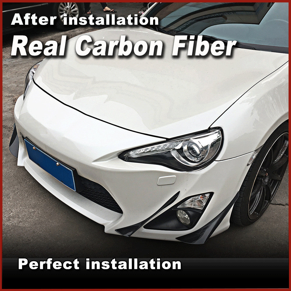 REAL Carbon Front Bumper Splitter Fins Body Spiler Canard for Toyota GT86 12-18