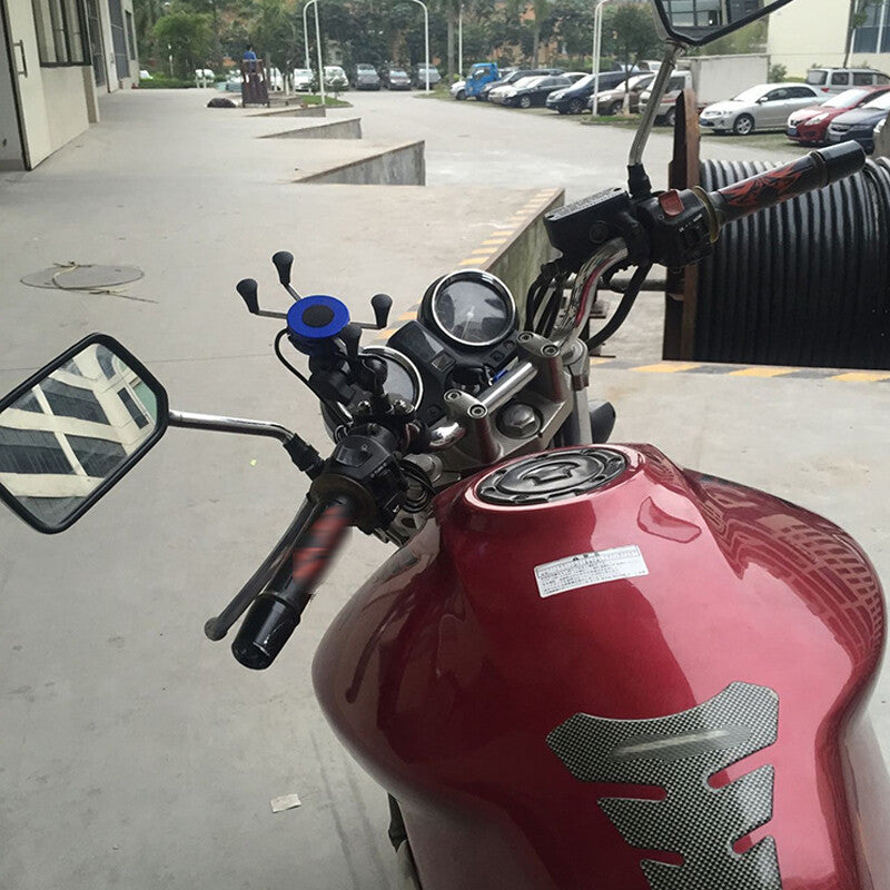 Cell Phone Mount Holder For Motorcycle Handlebar Fast Charger v