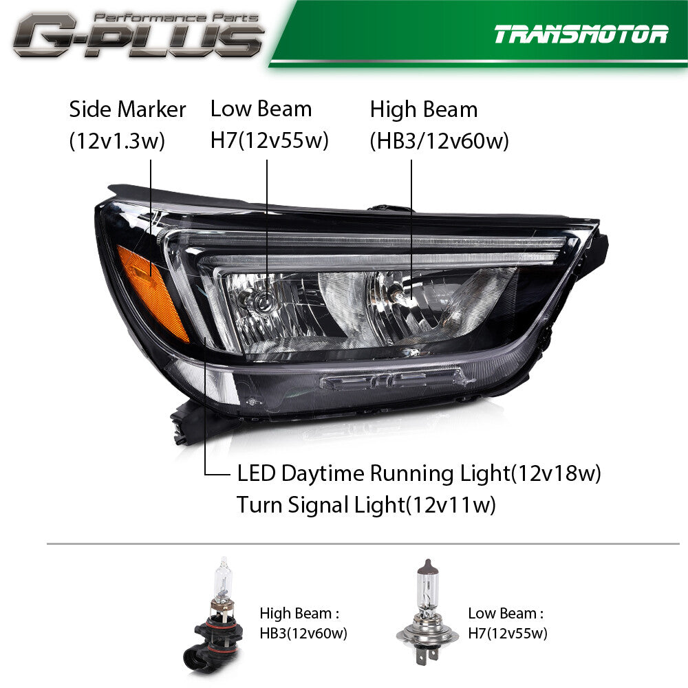 Fits 17-22 for Buick Encore Halogen LED DRL Headlight Assembly Passenger Side - v