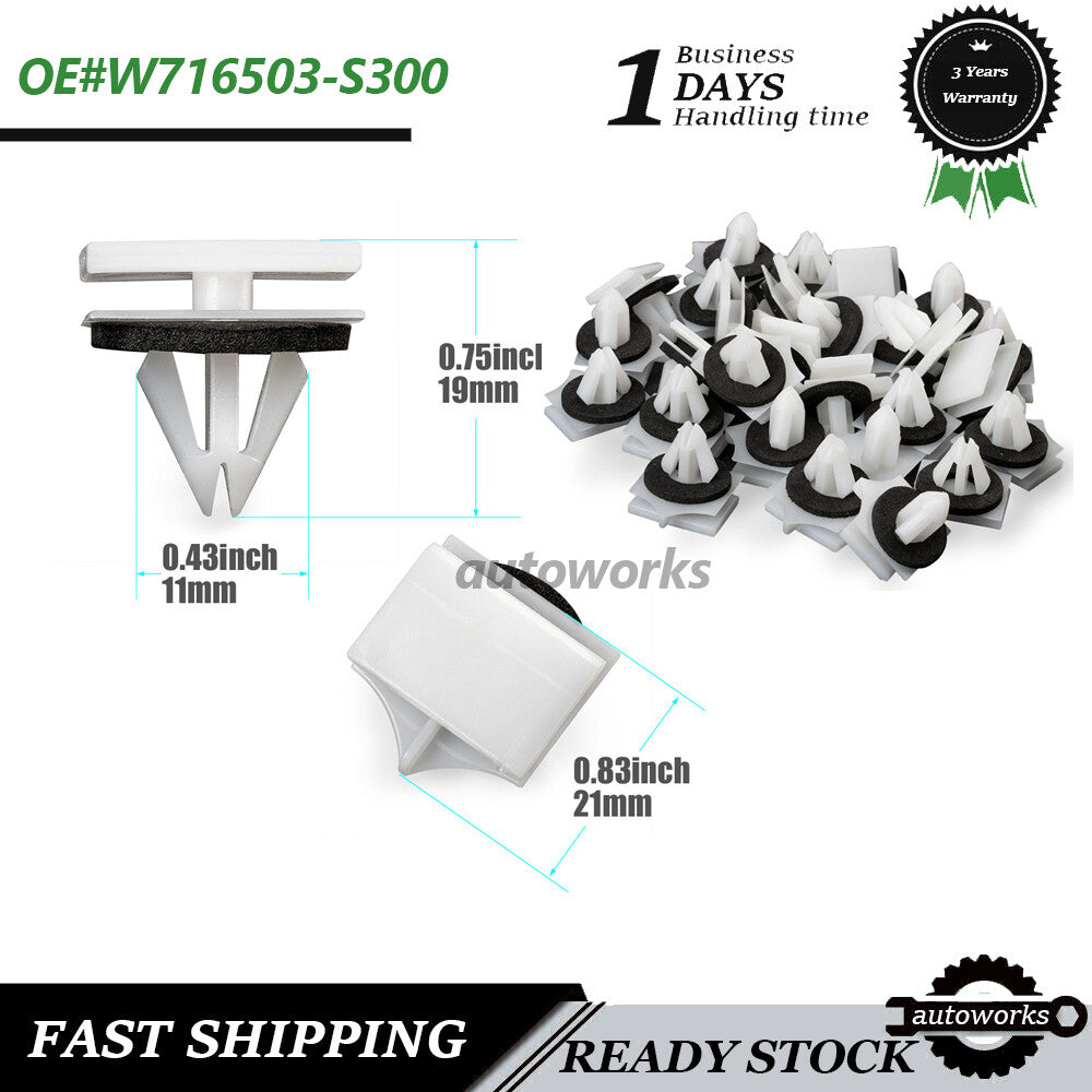 30PCS Exterior-Rocker Panel Molding Retainer Clip W/Sealer for Ford MKZ 2013-On