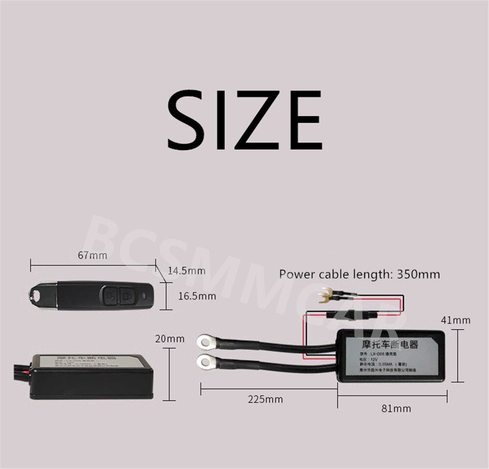 Dual Wireless Remote Control Motorcycle Battery Disconnect Cut Off Isolator 12V Q