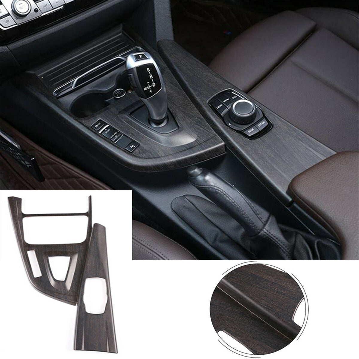 Oak Grain ABS Central Control Gear Shift Cover for BMW 3 4 Series F30 GT 2013-19