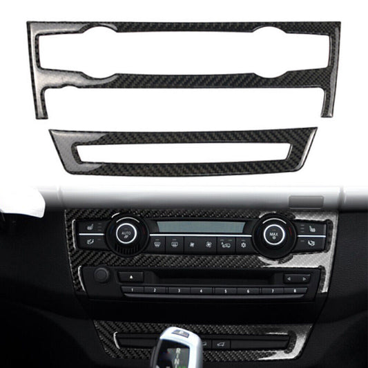 Fit for BMW E70 X5 E71x6 08-13 Carbon Fiber Middle Air Vent Switch Panel Cover Trim