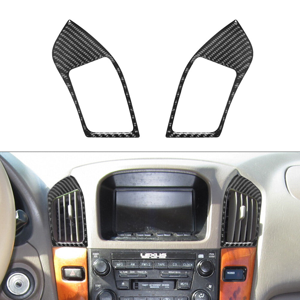 Carbon Fiber Interior Center Air Vent Outlet Cover Trim for Lexus RX300 1998-03