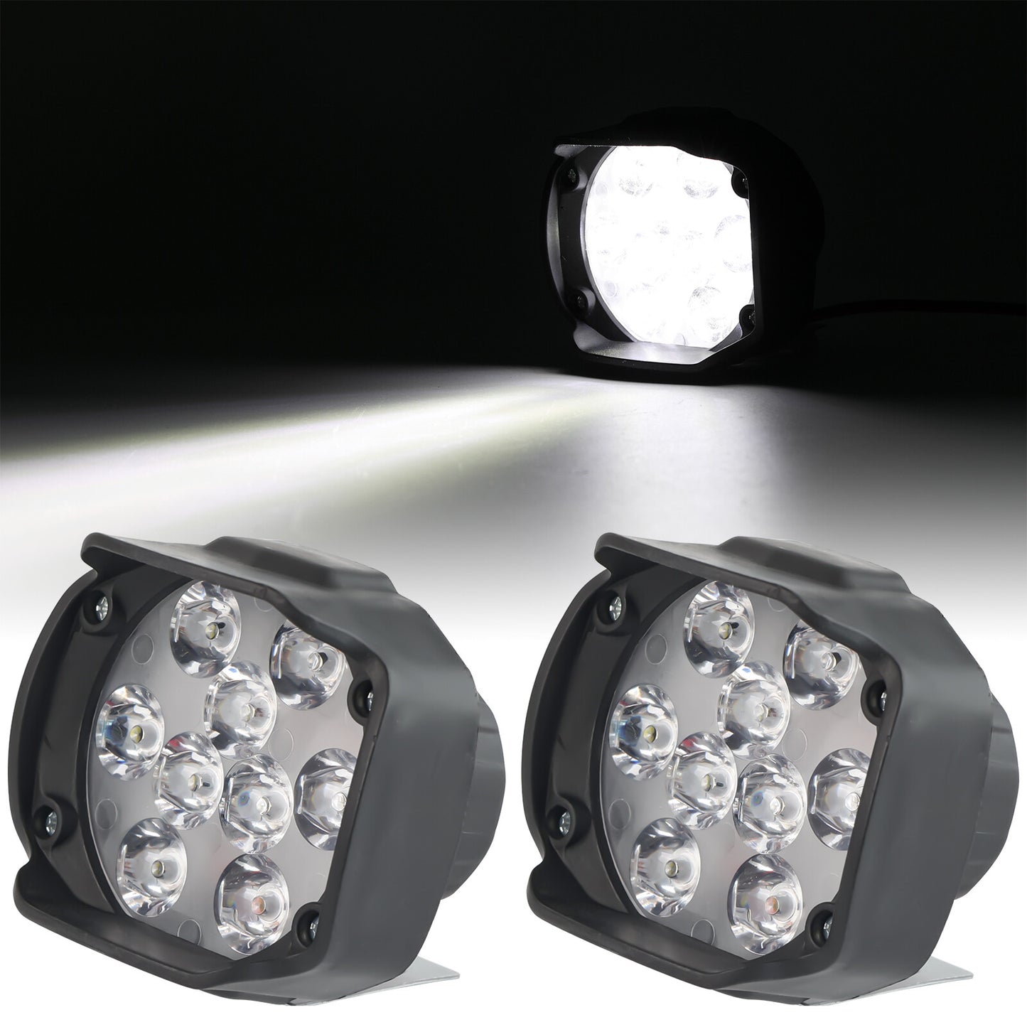 9LED Motorcycle Headlight with Switch Auxiliary Spotlight Motorcycle Scooter 12V Q