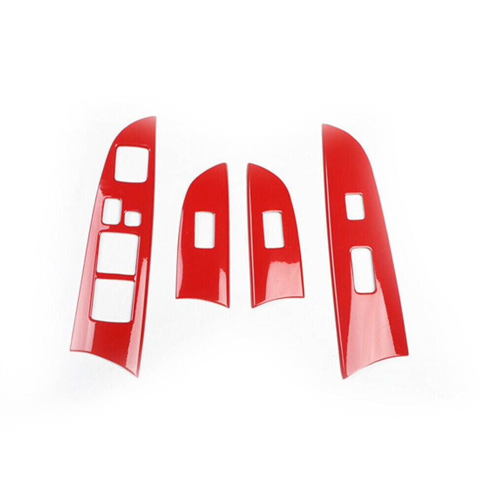 Car Glass Window Lifting Lock Panel Trim Fit for Lexus IS 06-11 Bright Red 4PCS