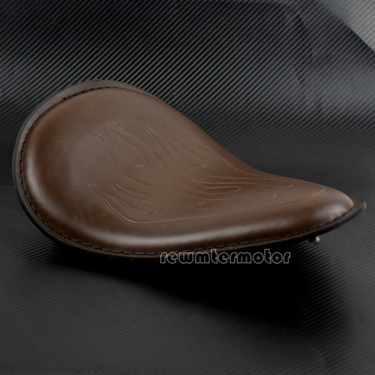 Motorcycle Flame Solo Driver for Seat Brown Fit for Harley Dyna Chopper Bobber XL883 Q