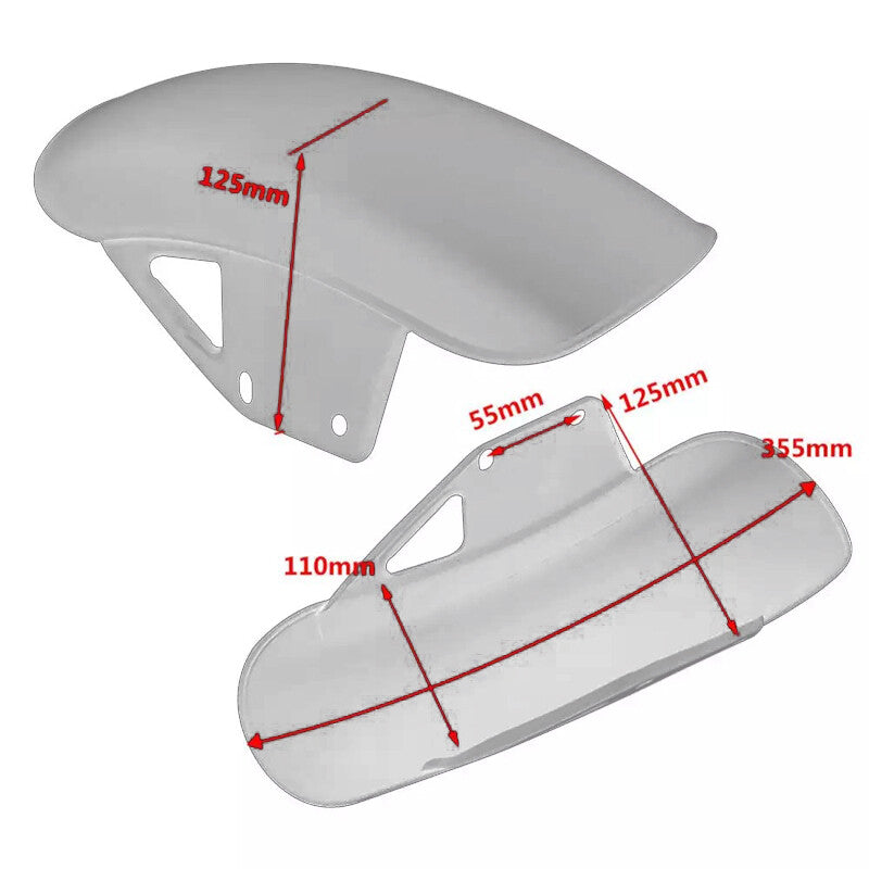 US stock modified motor front wheel cover mudguard splash guard mudguard silver × 1- n