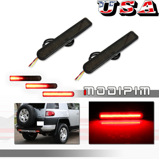 Smoke rear bumper reflector tail brake signal light for 07-14 for FJ Cruiser - v