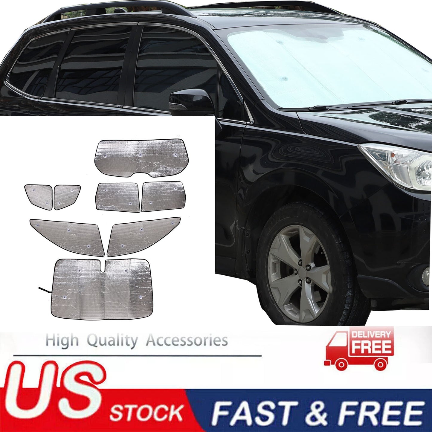 Full UV shield for Subaru Forester window sun visors (2013-2018) n