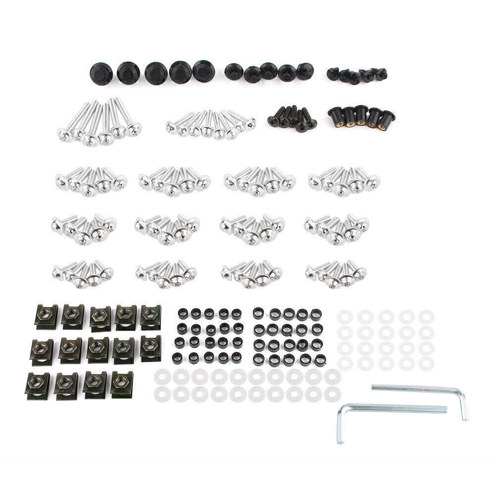 Fairing Bolt Kit Body Screws Nuts Set w/ Box for Honda CBR250R CBR300R SILVER