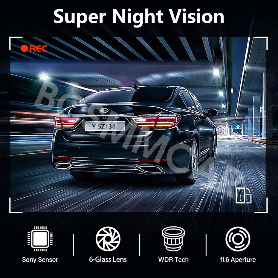 3 Dual Lens Car Dash Cam DVR Recorder Front Rear Camera Night Vision G-Sensor