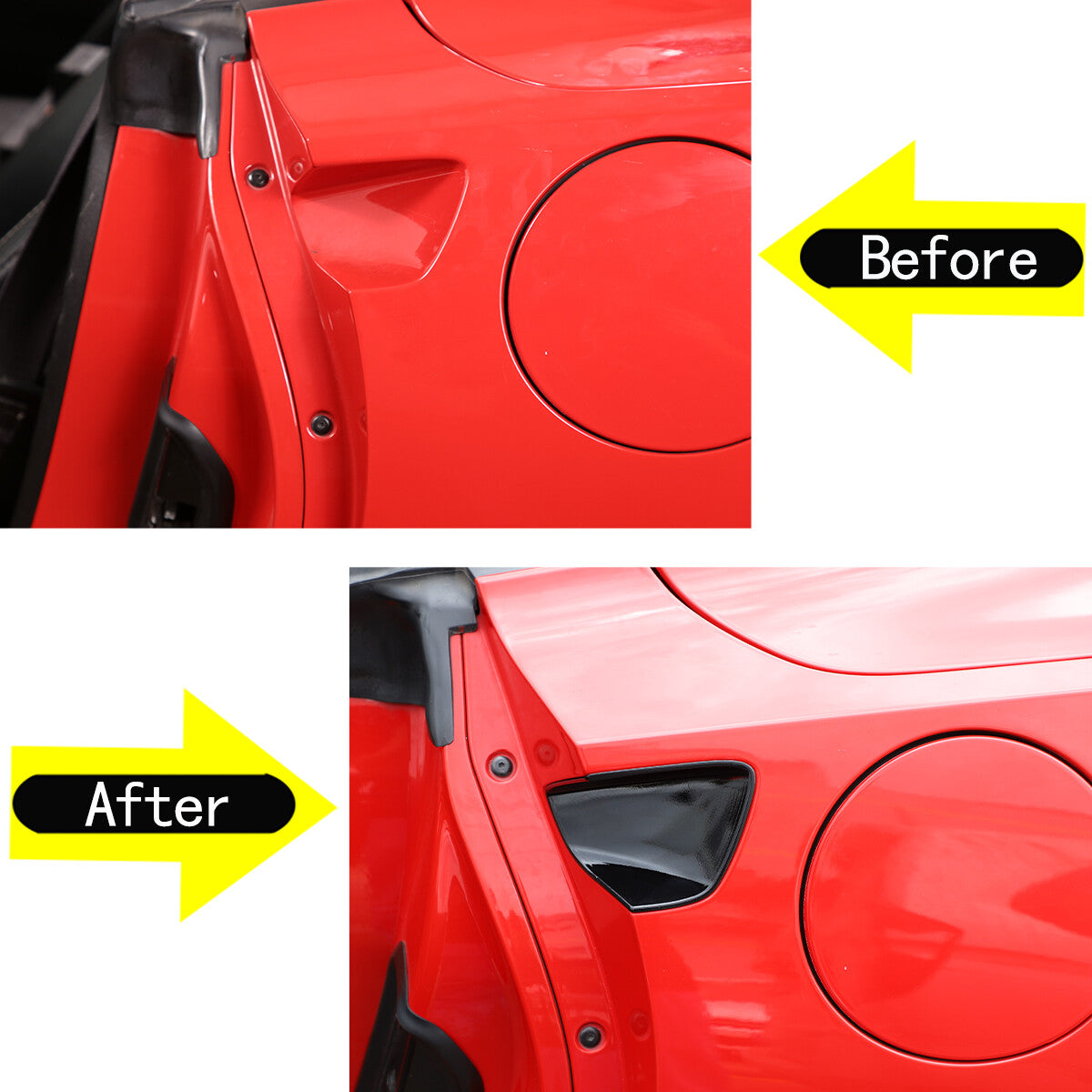2-Piece Black Door Handle Bowl with Molded Lid Trim for 2014-2019 for Corvette C7 n
