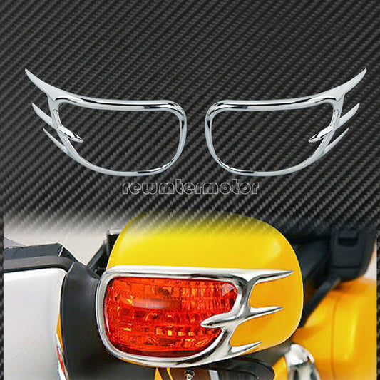 Chrome Front Turn Signal Lights Decoration Trims Fit For Goldwing GL1800 Audio Q