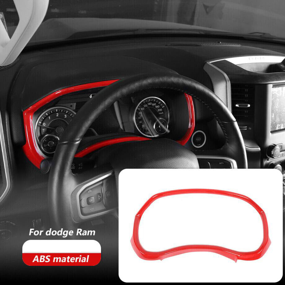 For 2019 - 2024 for Dodge for RAM 1500 Red Interior Center Console Dash Panel Cover Trim v