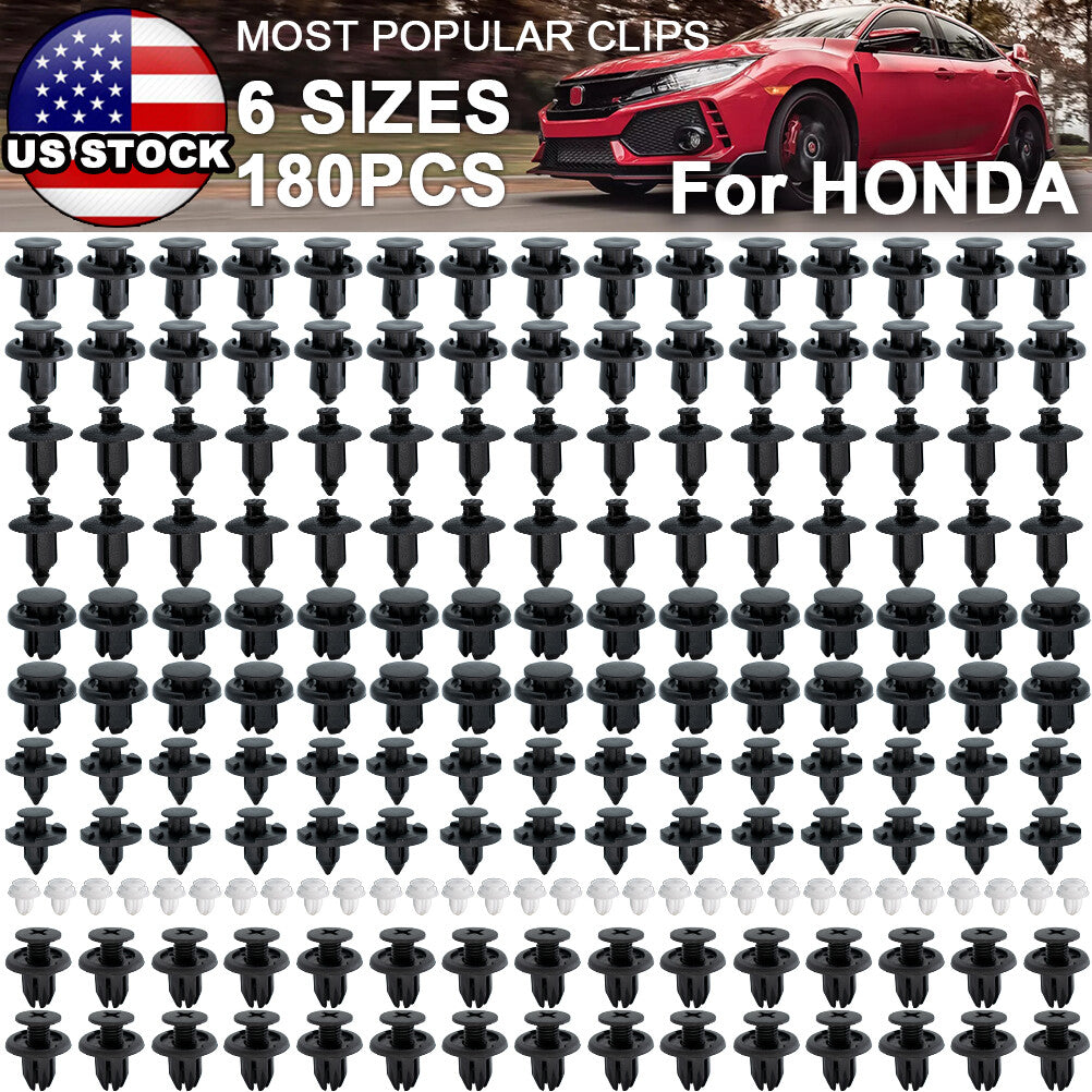 180 x for HONDA for CIVIC ACCORD Trim Panel Clips Bumper Fender Fastener Push Rivets
