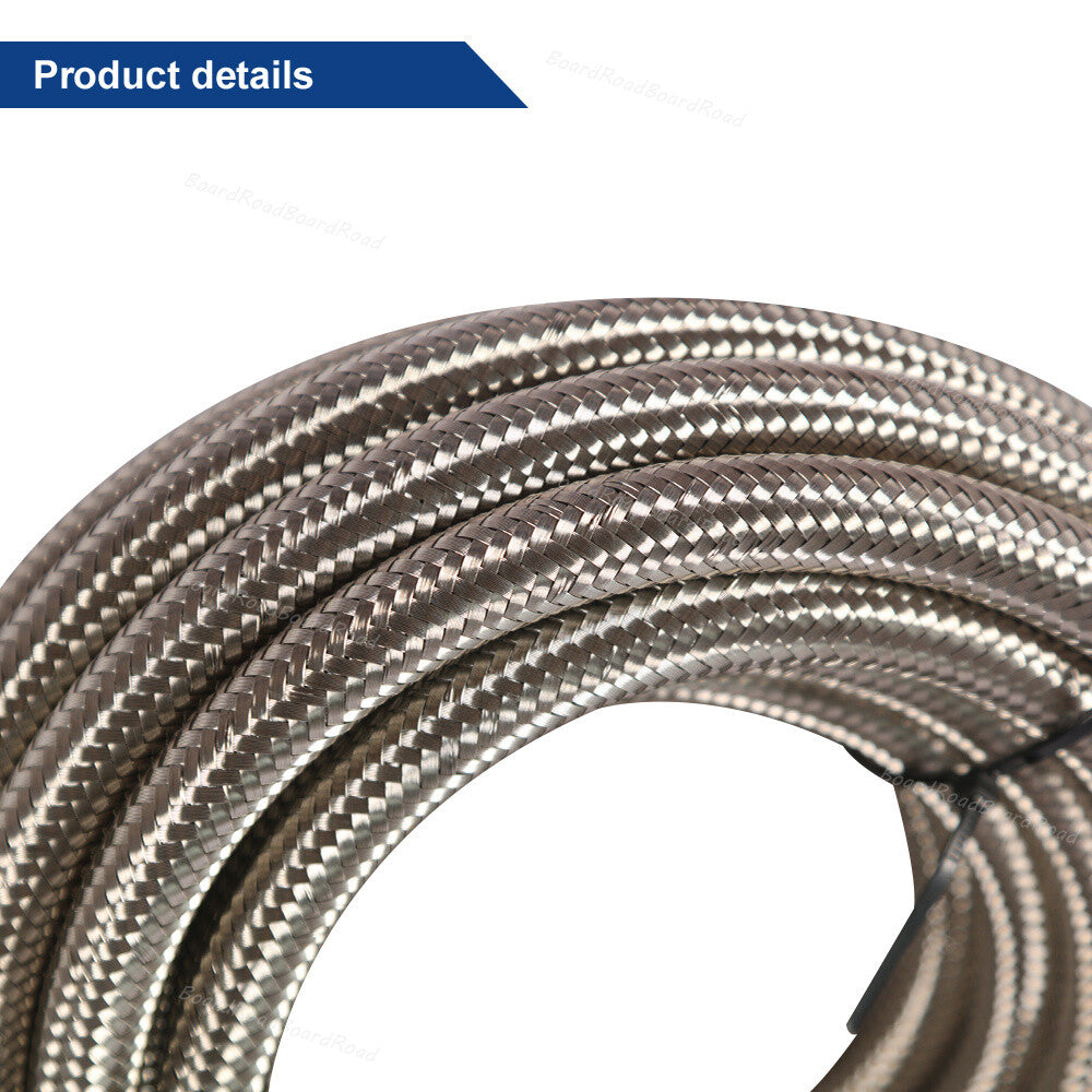 8AN Nylon Braided Fuel Line Kit with Oil/Gas/AN8 Fuel Hose End Fittings and Adapter 20ft