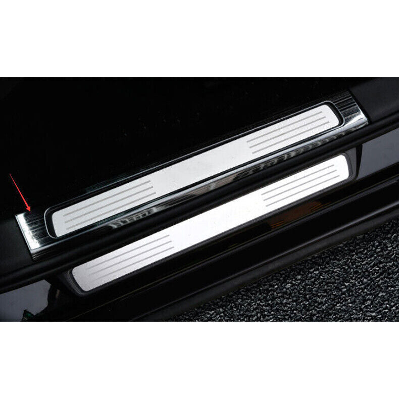 for Volvo S90 2017-2022 Black Steel Door Sill Scuff Plate Protector Threshold 4x