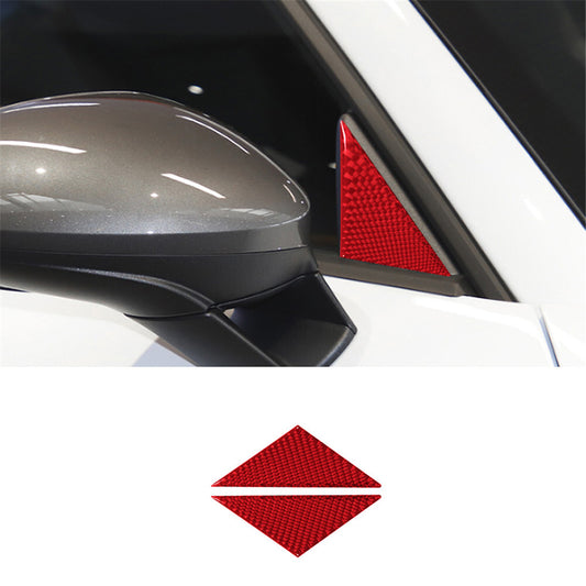 4Pcs Carbon Fiber Front Window A-Pillar Triangle Cover Trim For Supra v