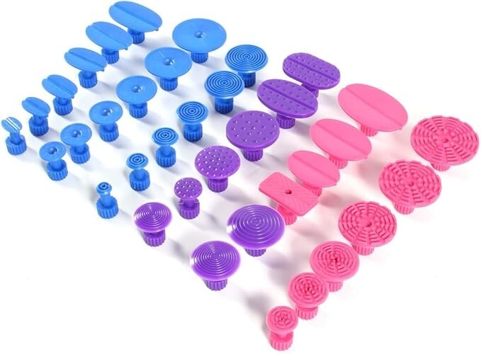 Car Body Dent Removal Pulling Tabs 36Pcs Different Size Dent Repair Puller Tabs v