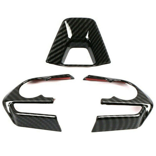 For RAV4 2019-2023 Carbon Fiber Interior Steering Wheel Cover Trim New n