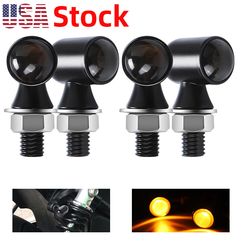 4X LED Amber Blinker Light Motorcycle Turn Signals Indicator Universal for Mini Lamp
