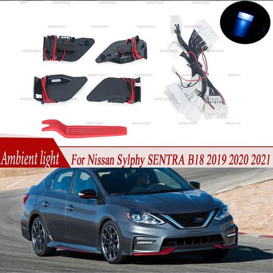 Interior LED Door Bowl Handle Frame Light For Sylphy SENTRA B18 2019-2021 v