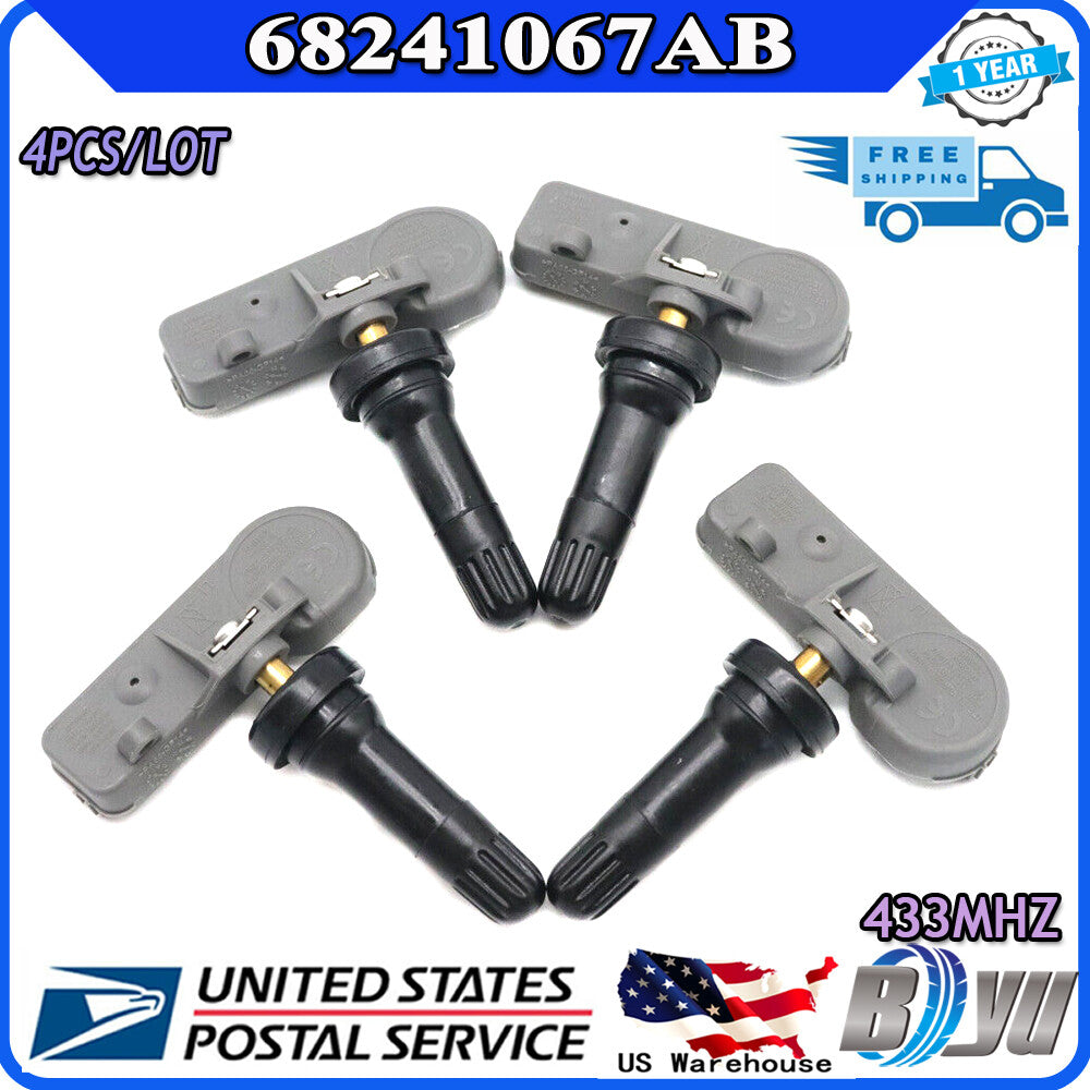 4-pack TPMS tire pressure sensors for Jeep for Wrangler JK for Chrysler for Dodge for Ram 56029398AA- v