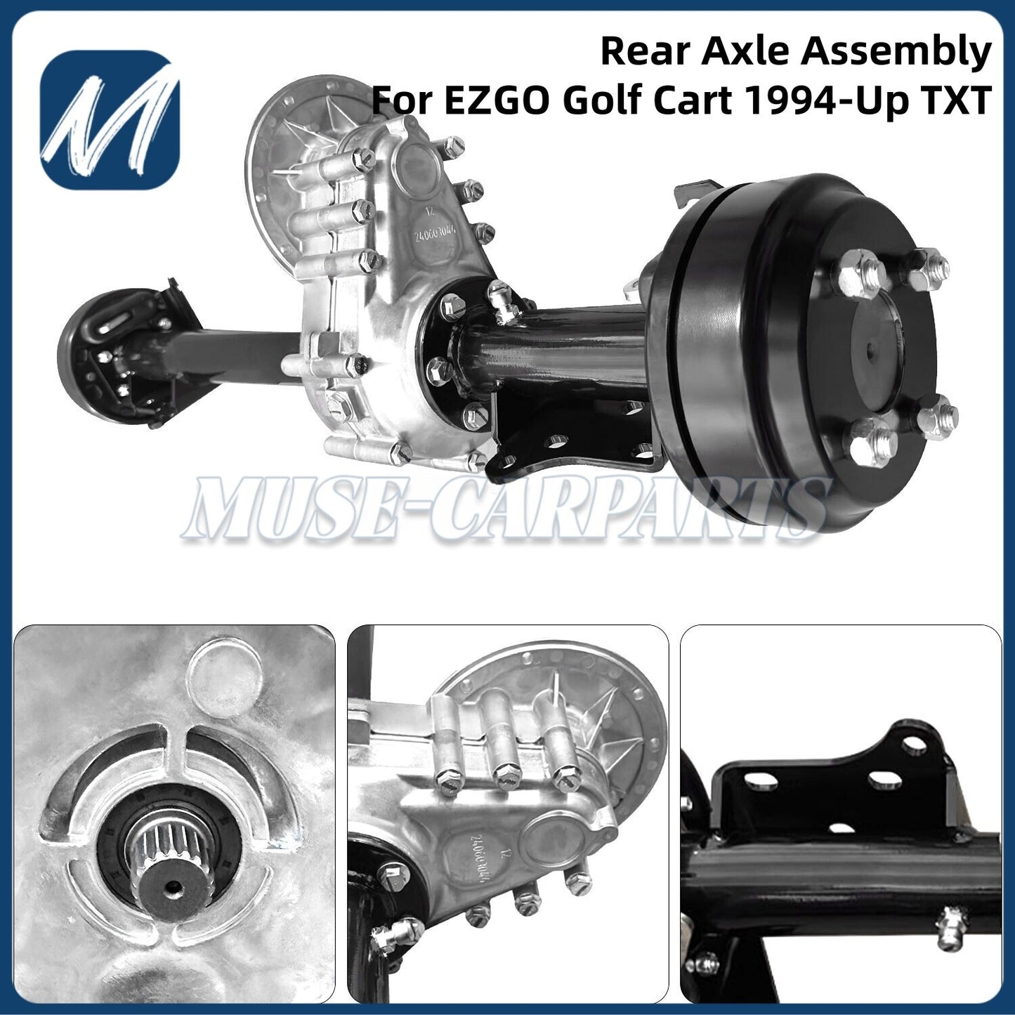 for Golf cart rear axle assembly for EZGO TXT 1994-Up 73500-G01 with brake drum. Q
