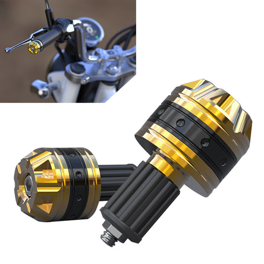 CNC Aluminum Motorcycle Handle Grips End Bar Handlebar Plug Cap Slider Gold Q