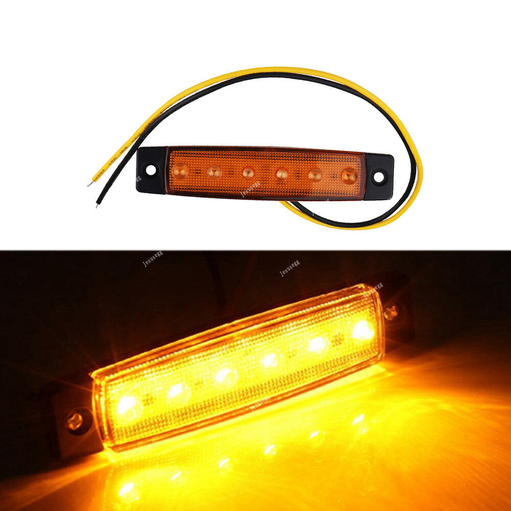 10 Pcs LED 24V Orange Amber Side Marker Indicators Lights Trailer Truck Lamp ABS Q