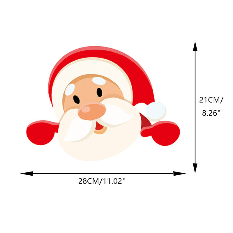 2Pcs Car Window Sticker Santa Claus Pattern Car Rear Window Xmas Decals B L Q